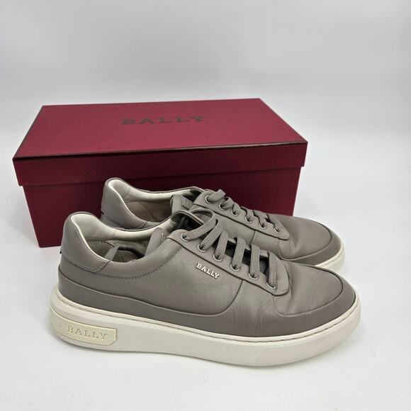 Bally Manny Men's Sasso Low-top Leather Sneakers 6301333 Leather Gray - Picture 3 of 9